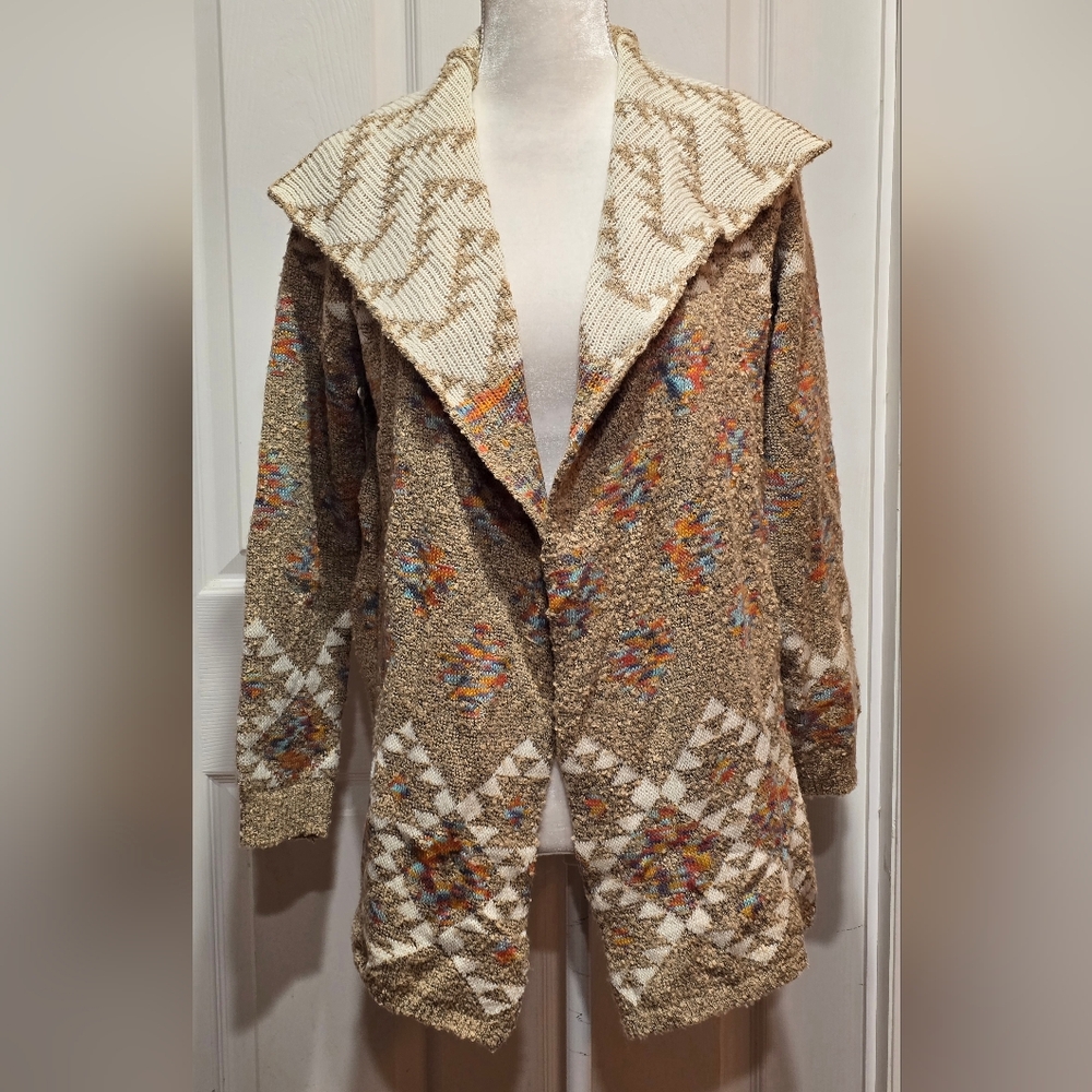 Love On A Hanger Aztec Tribal Geometric Pattern Cardigan Sweater